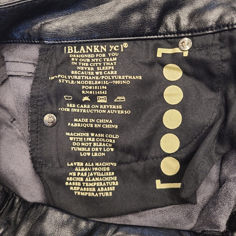 Blank NYC Black Faux Leather Vegan Leather Skinny Classique Pants 27 NWOT - Picture 12 of 12